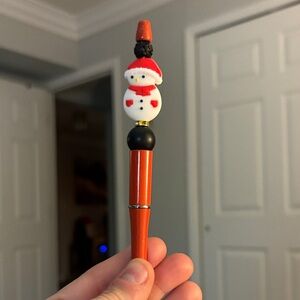 Festive Snowman & Christmas Pens - Hand made By Me! -NWT- Comes With Pen Refill